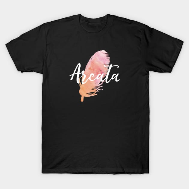 Arcata Watercolor Feather T-Shirt by jutulen